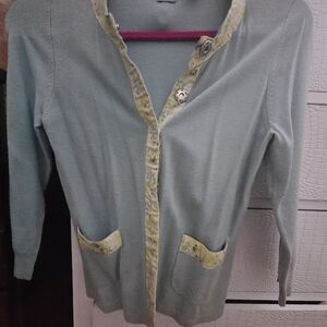 Women's Light Green Cardigan Sweater